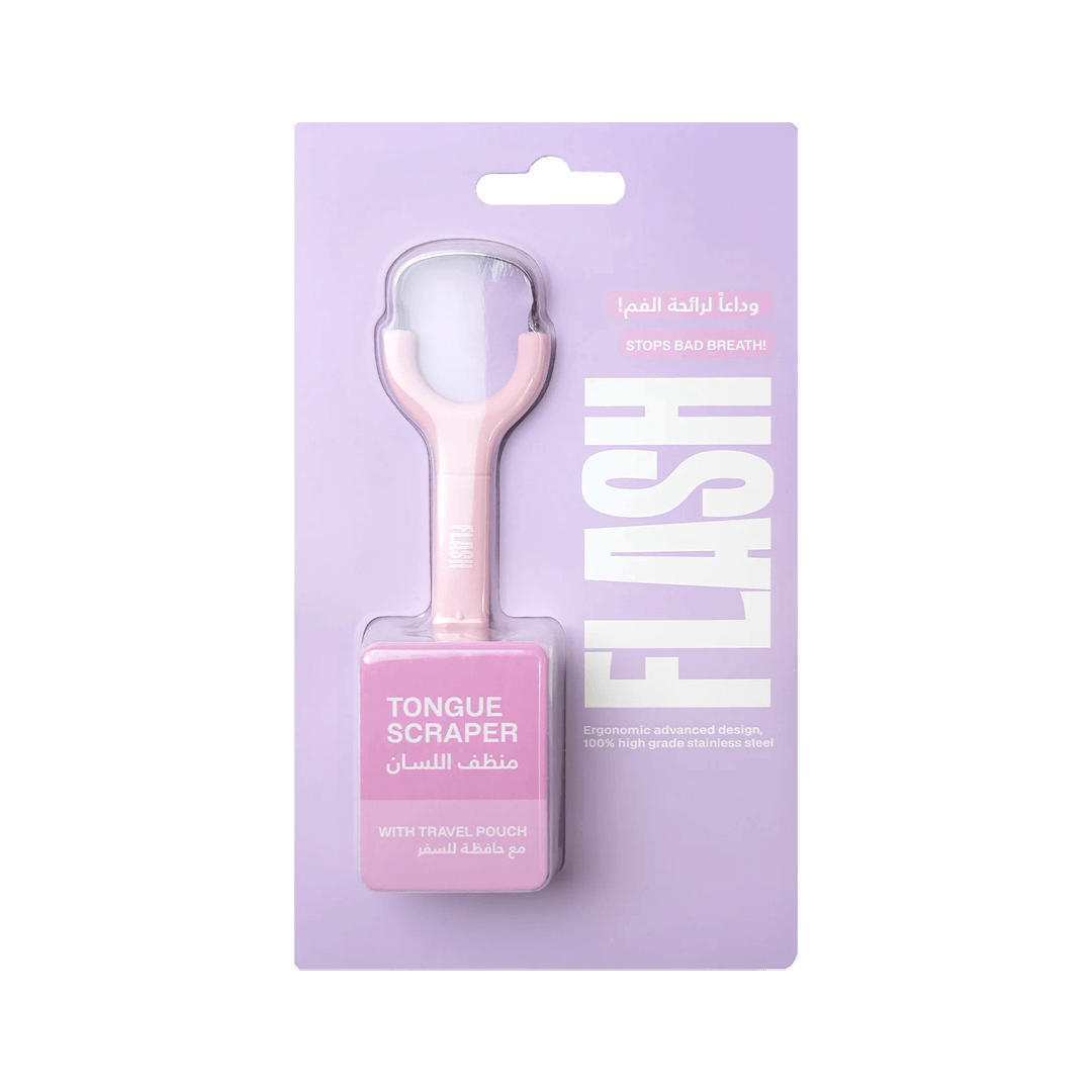كاشط اللسان فلاش باللون الأزرق الداكن لصحة الفم ونَفَس منتعش
