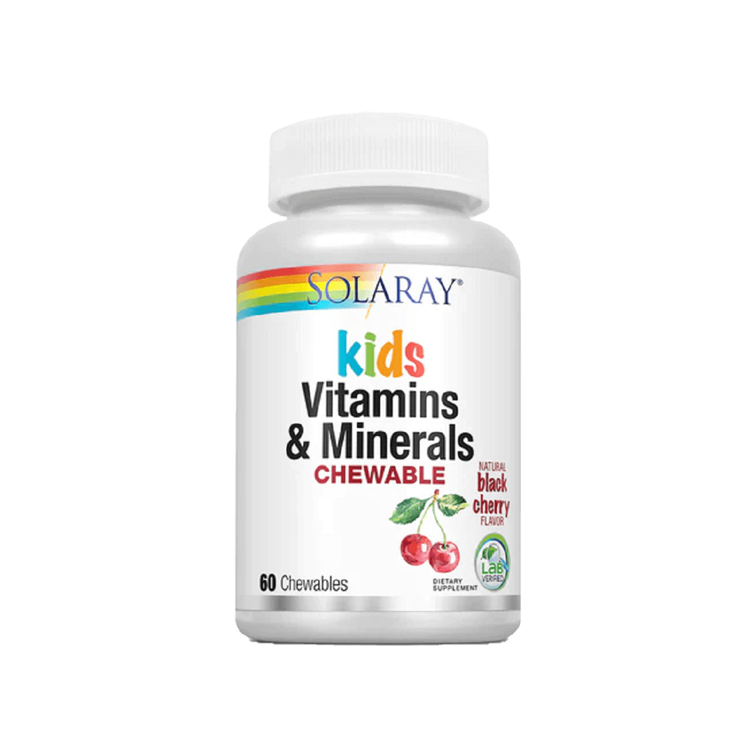 Solaray Kids Vitamin & Minerals Natural Black Cherry Flavor 60 Chewables