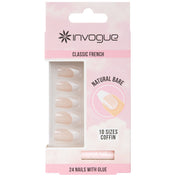 إنفوغ فريـنش بير أظافر صناعية شكل كوفن مظهر فرنسي طبيعي وثبات طويل