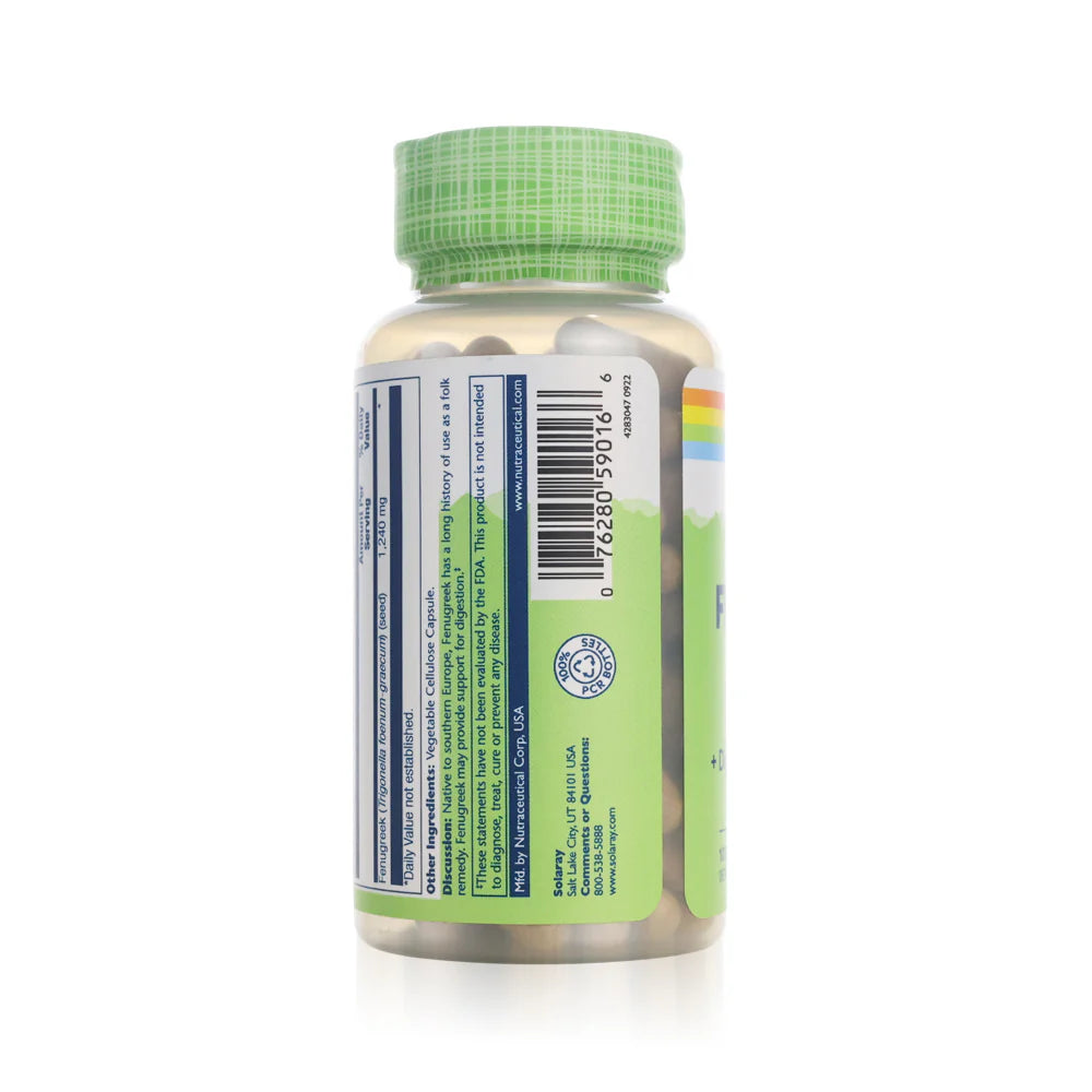 Solaray Fenugreek 1240 mg Digestive & Metabolic Support 100 Capsules