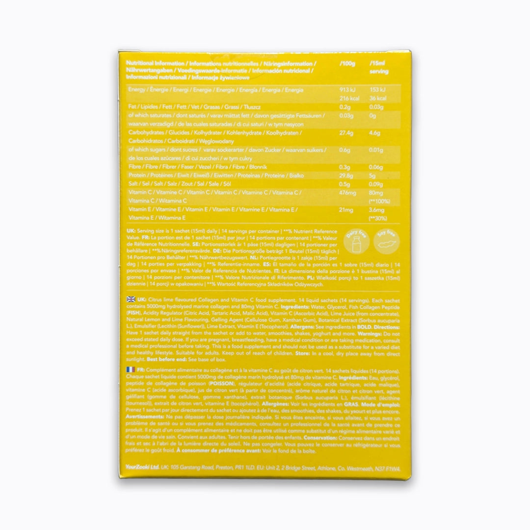 Zooki Marine Collagen Liquid Citrus Lime 5,000mg 14 Sachets