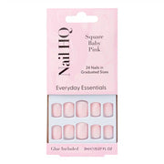 NAIL HQ Square Baby Pink Nails Soft Pink Press-On Manicure