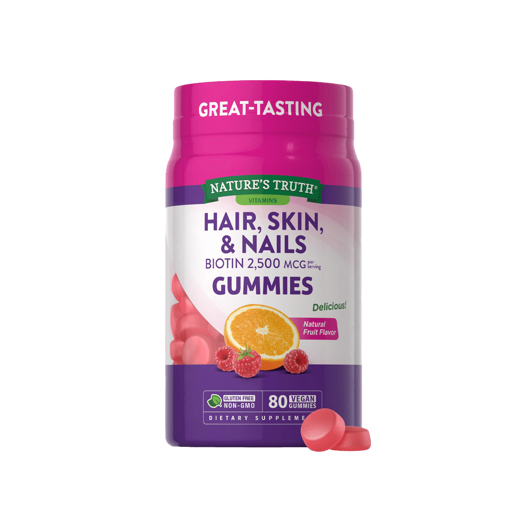 Nature's Truth Hair Skin & Nails Biotin 2500 MCG 80 Gummies