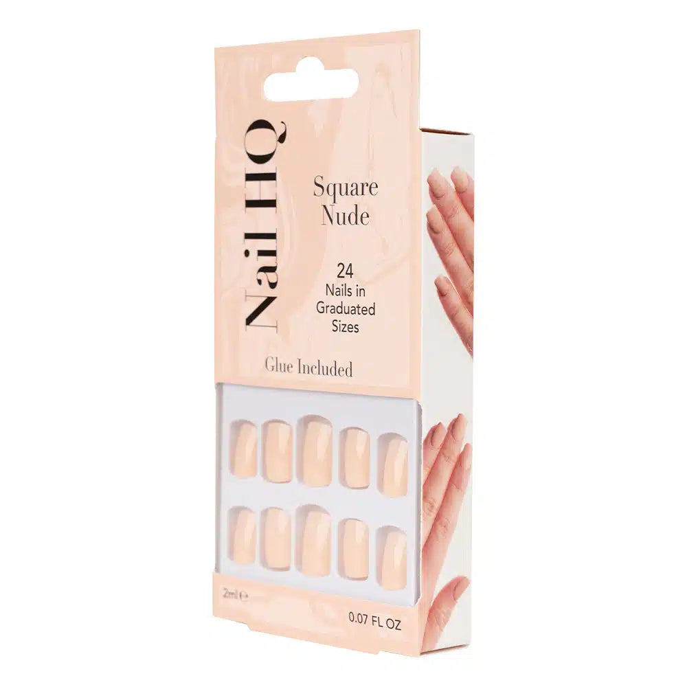 NAIL HQ Square Nude Nails  Long Lasting Press-On Nail Set