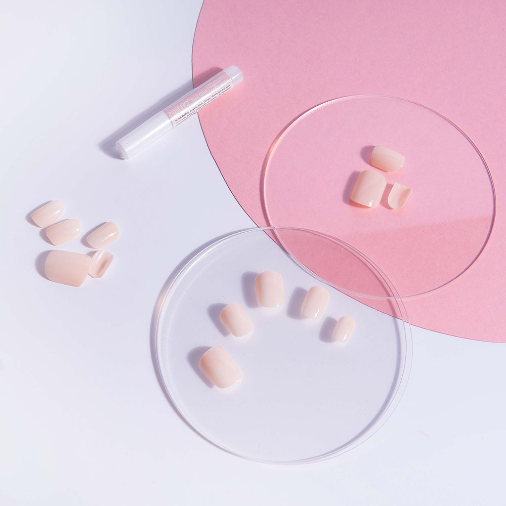 NAIL HQ Square Nude Nails  Long Lasting Press-On Nail Set