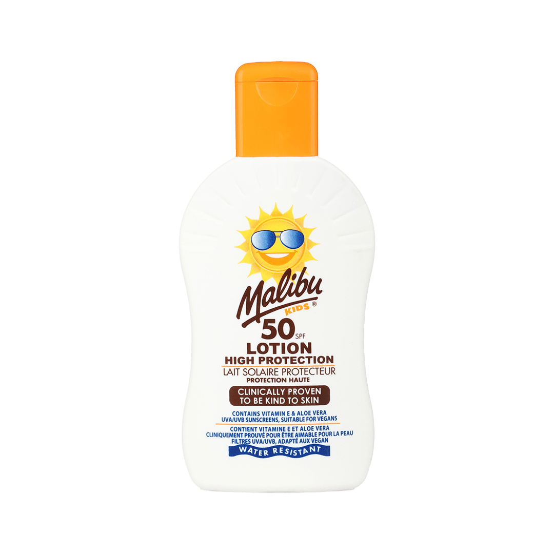 ماليبو- لوشن حماية عالية للأطفال بعامل حماية من الشمس SPF50، 200 مل