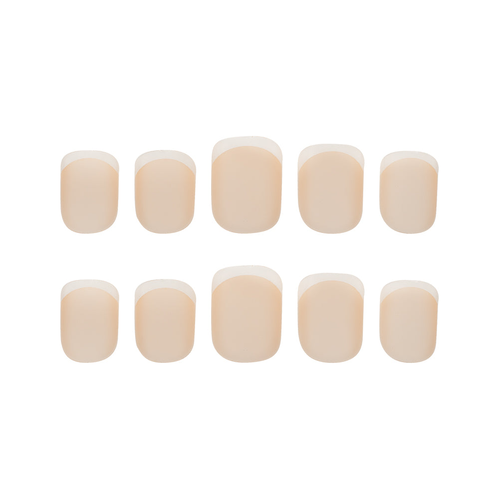 NAIL HQ Square French Nails Classic Press-On French Manicure