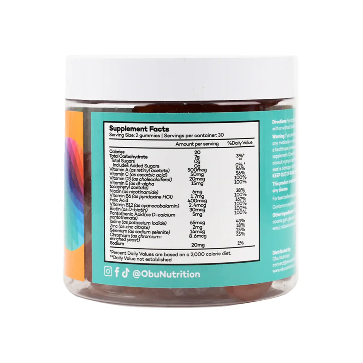 Obu Nutrition Multi Vitamin Tropical Flavor Gummies For Adults 60 Gummies