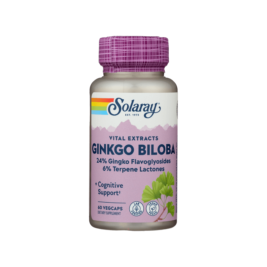 Solaray Ginkgo Biloba 60mg 60 Vegetarian Capsules