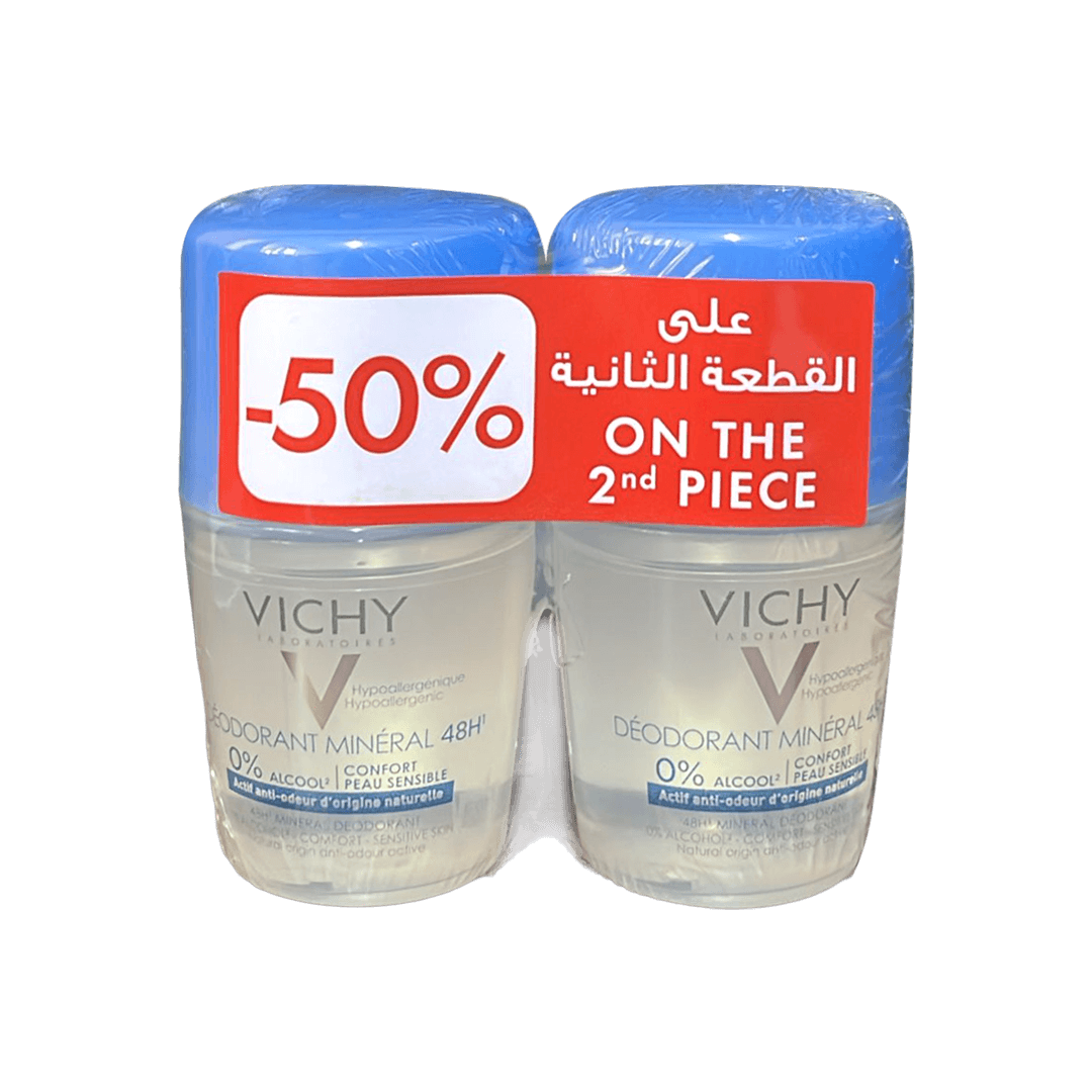 Vichy Deo Mineral 48hr 0% Alcohol, Special Offer Package