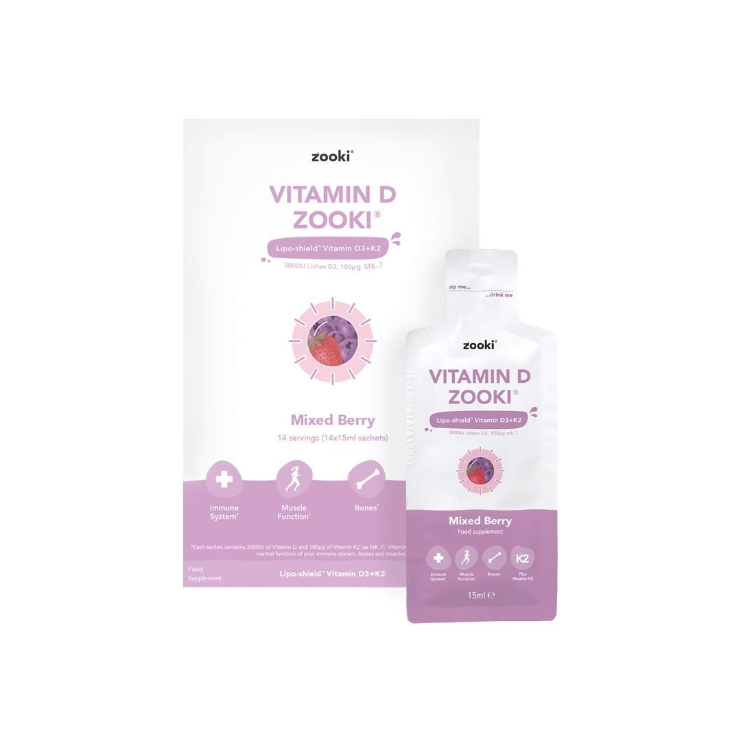 Zooki Vitamin D Mixed Berry 14 Servings (14x10ml Sachets)