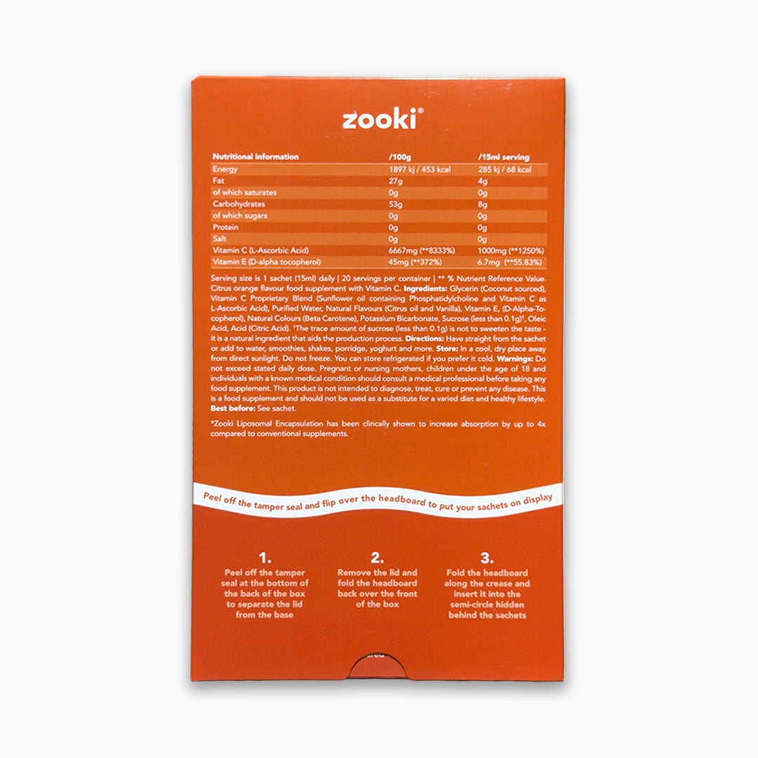 Zooki Vitamin C Liquid Citrus Orange 30 Sachets