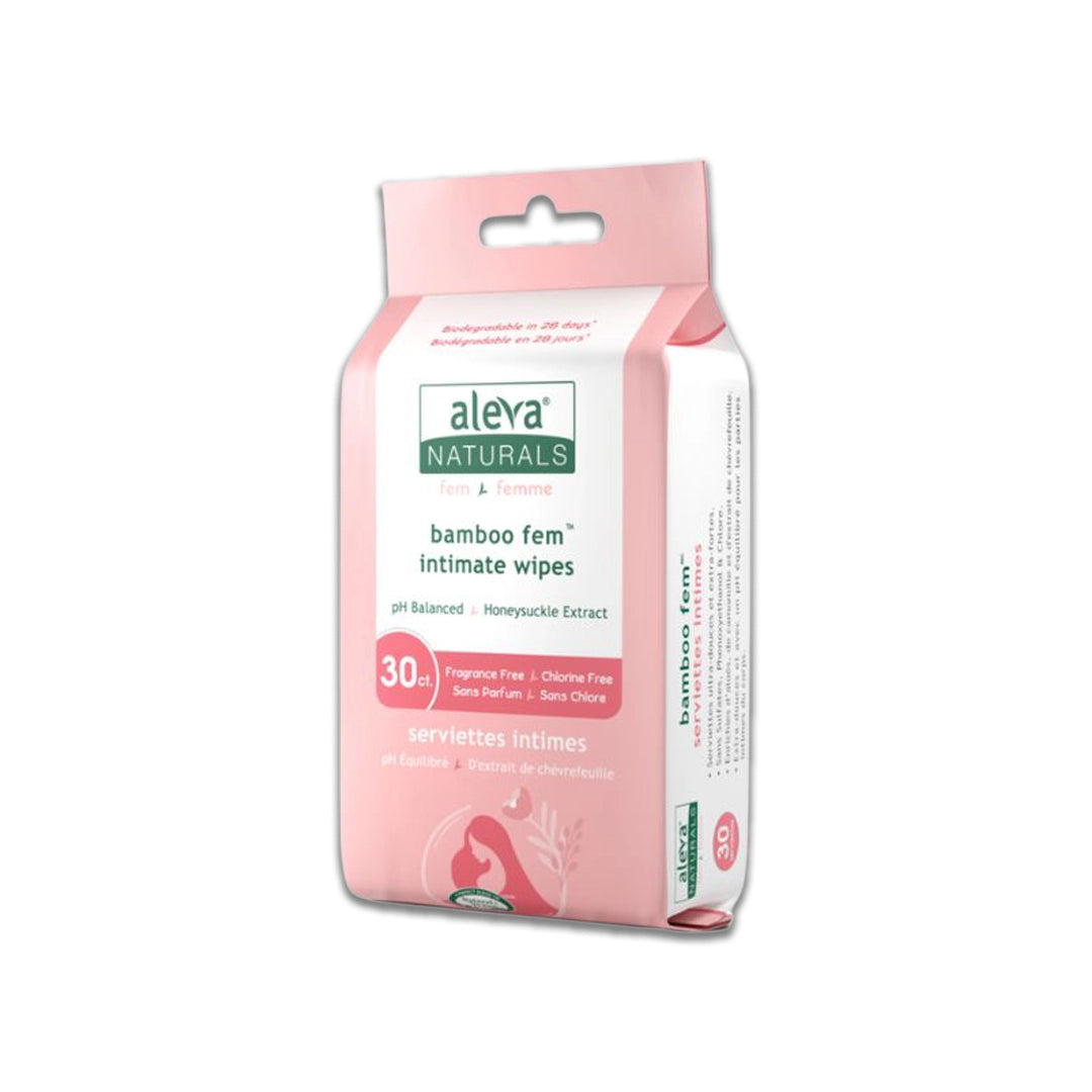Aleva Naturals Bamboo Fem Intimate Gentle & Refreshing Wipes 30’s
