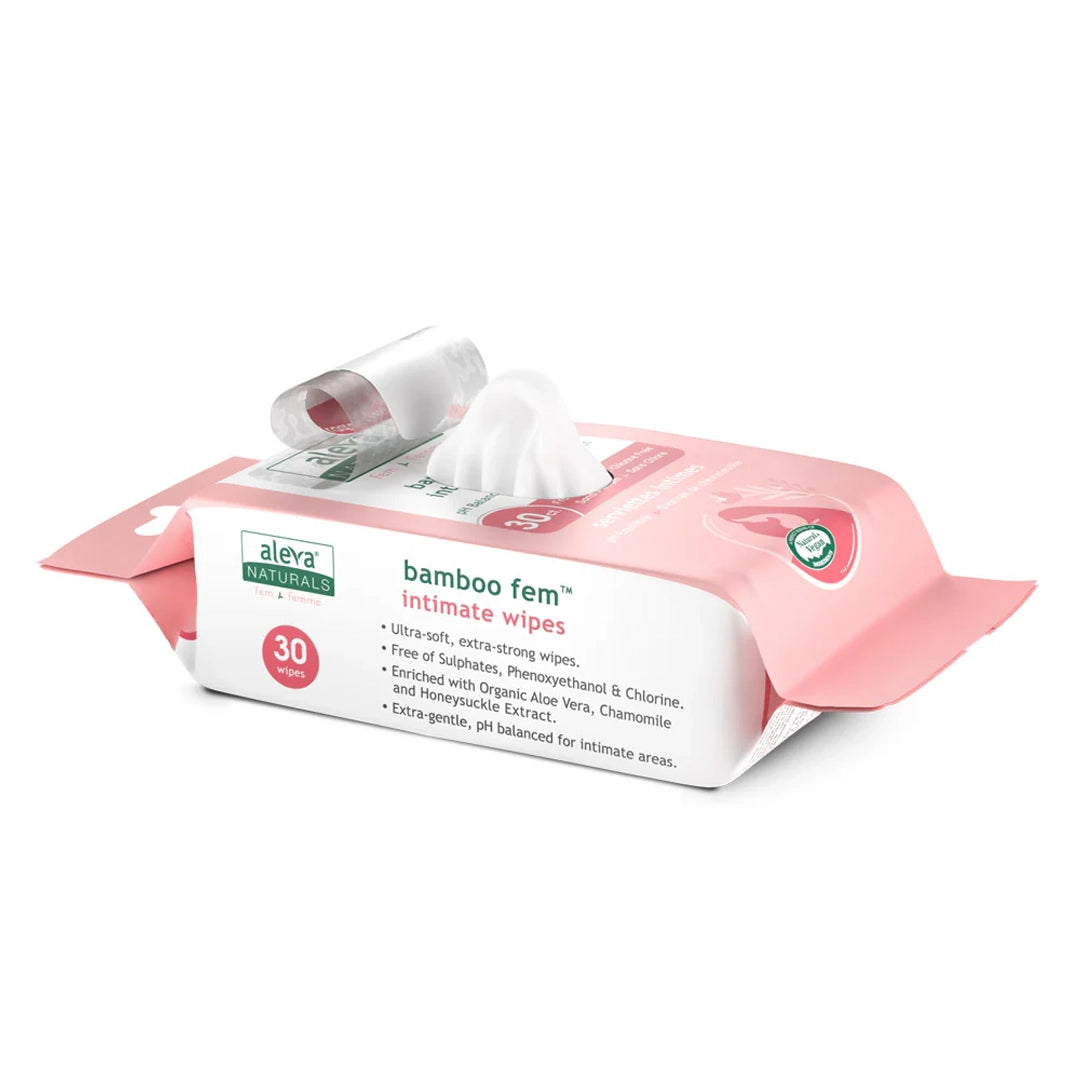Aleva Naturals Bamboo Fem Intimate Gentle & Refreshing Wipes 30’s
