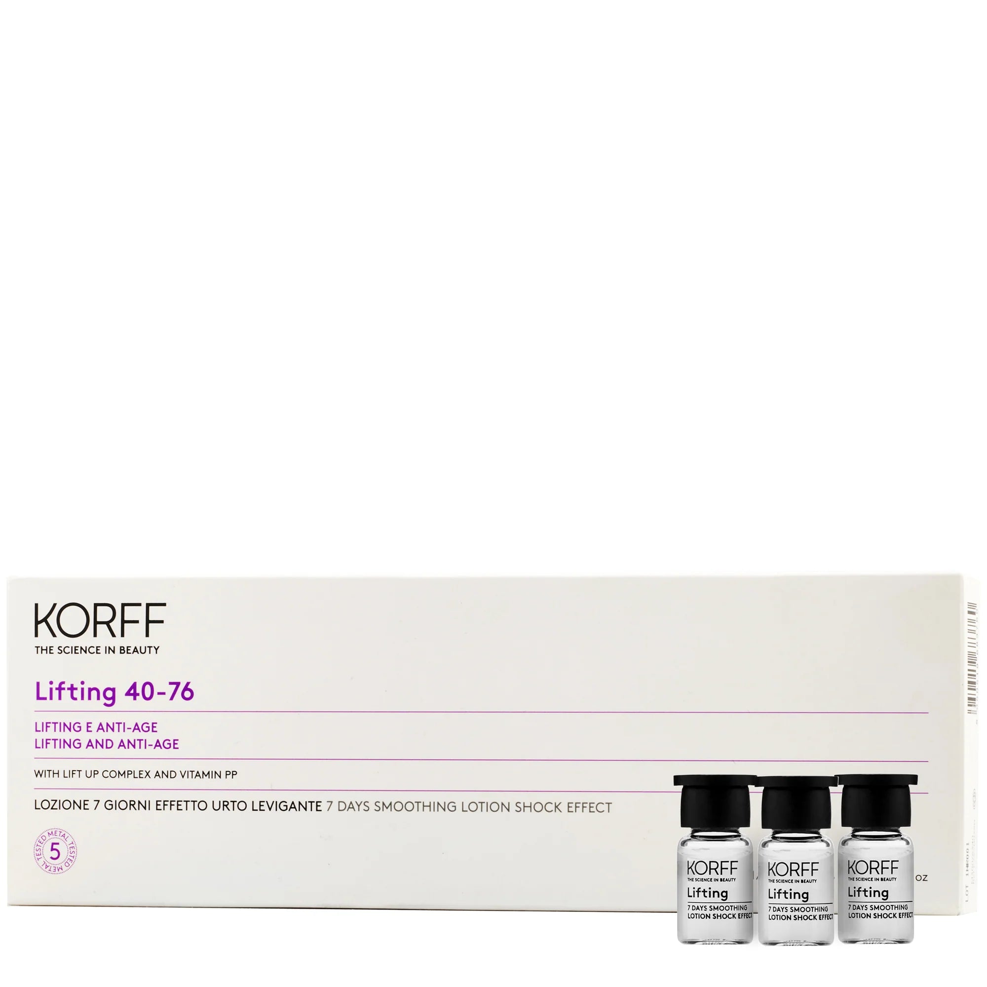 Korff Lifting and Anti-Age 40 76 7 Days Smoothing Lotion Shock Effect Ampoules 7x2 Ml