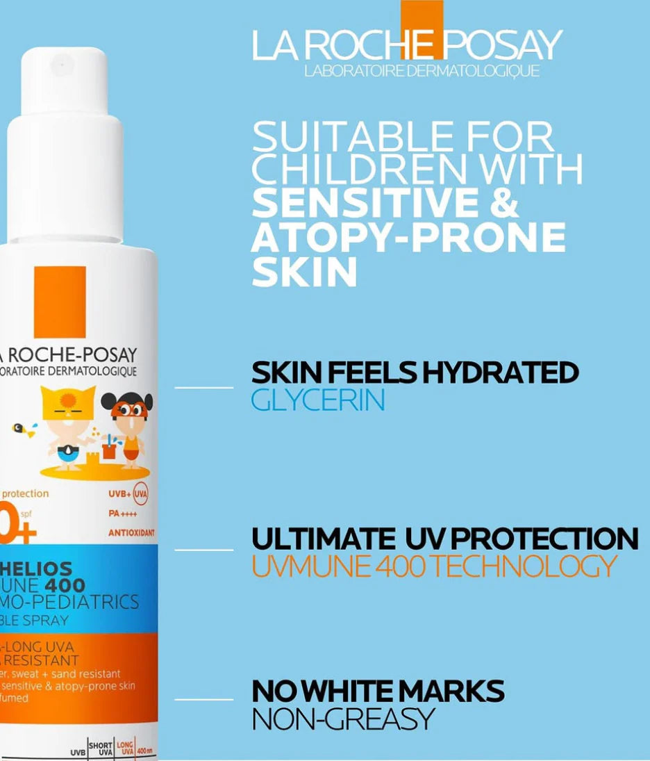 لاروش بوساي أنثيليوس للأطفال سبراي غير مرئي +SPF50 حماية عالية من الشمس للأطفال 200 مل