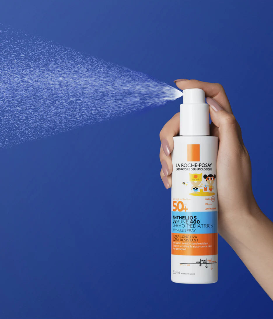 لاروش بوساي أنثيليوس للأطفال سبراي غير مرئي +SPF50 حماية عالية من الشمس للأطفال 200 مل
