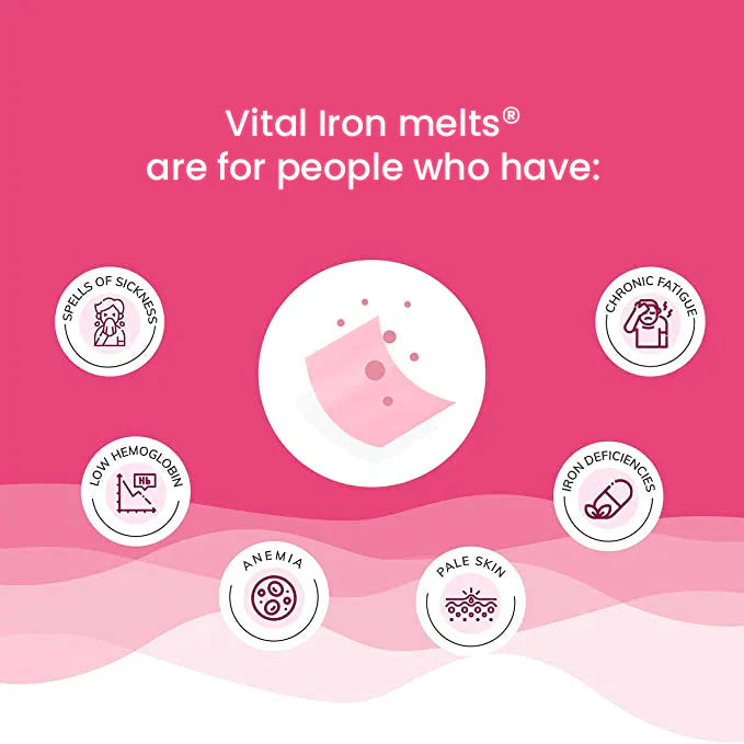Wellbeing Nutrition Melts into Vital Iron Exotic Elderberry 30 Oral Thin Strips