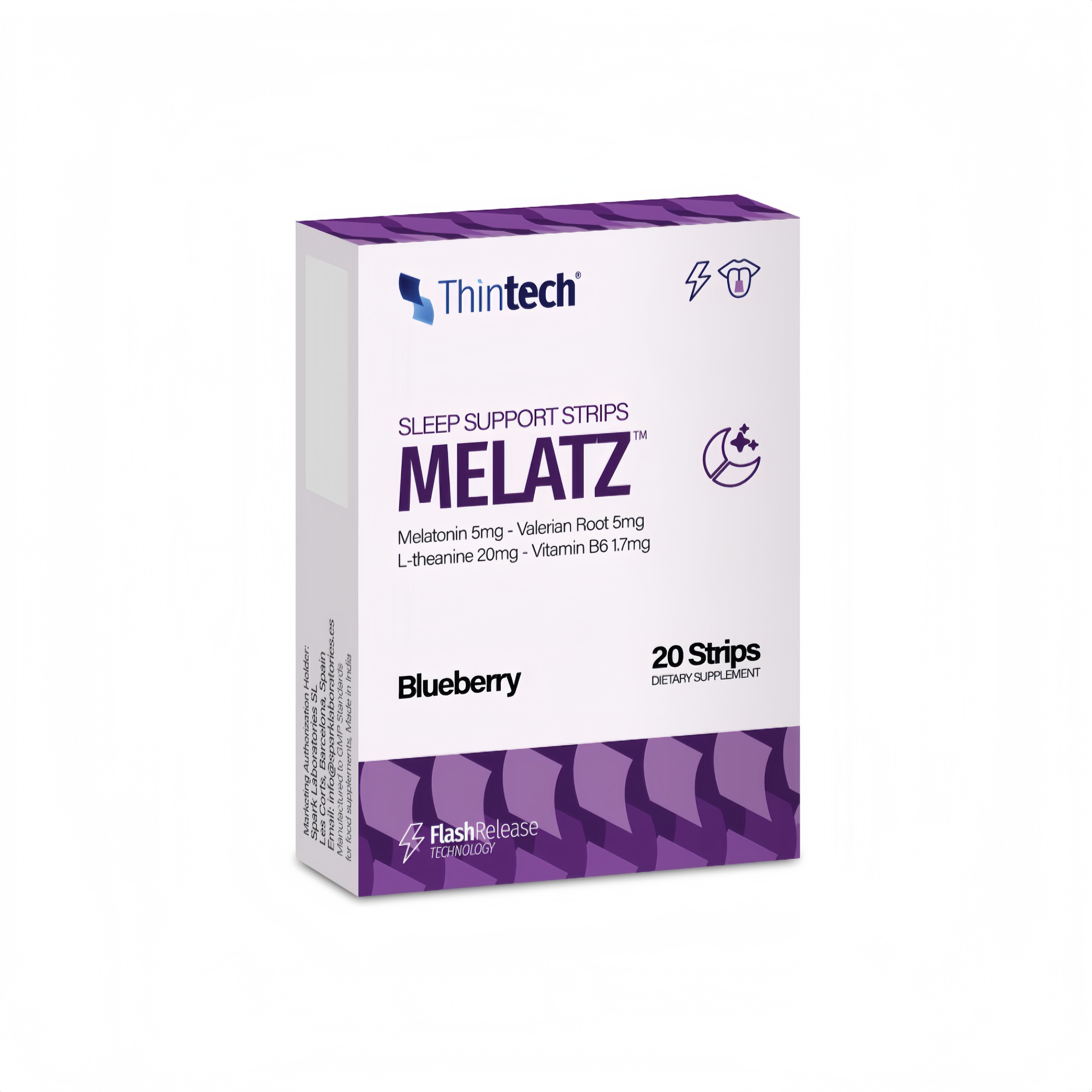 Thintech Sleep Support Melatz Blueberry 20 Strips