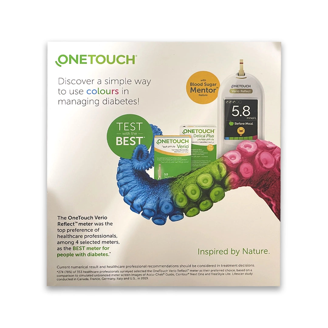 OneTouch Verio Reflect Starter Kit 50 Strips + delica plus 100 pcs
