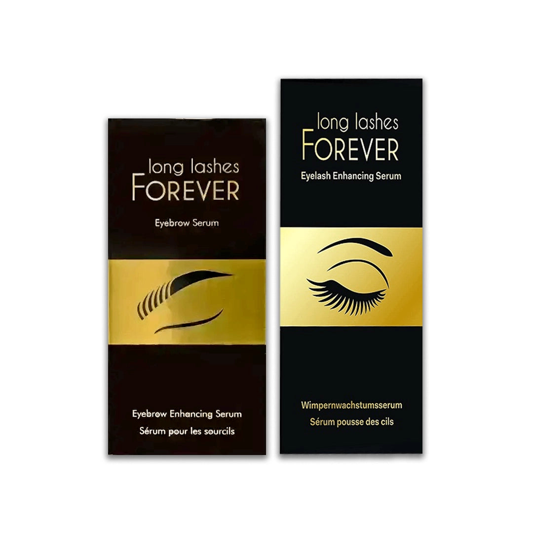 Long 4 Lashes Forever Eyebrow & Eyelash Serum Bundle 4ml Each, Fuller, Stronger Lashes & Brows