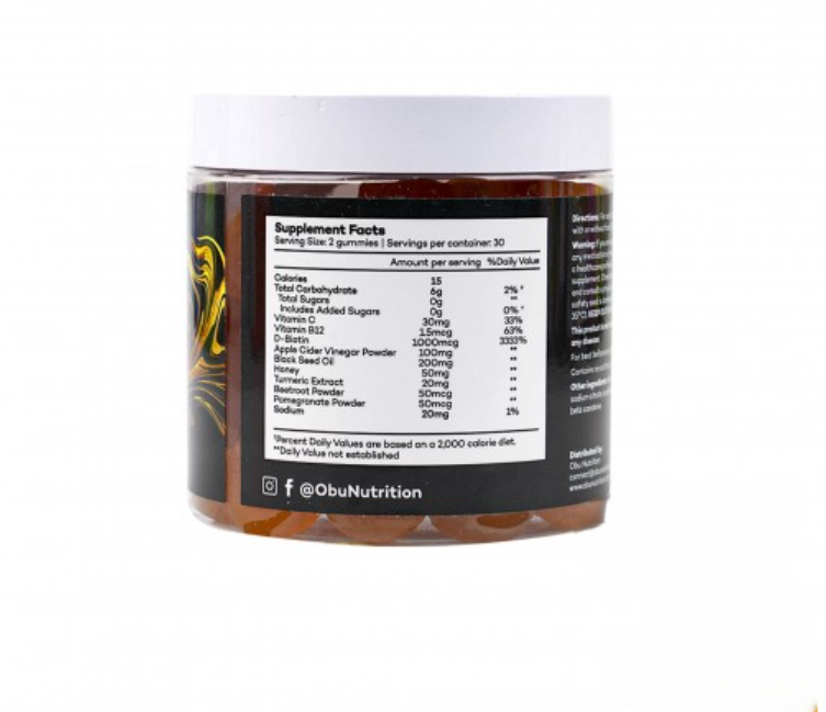 Obu Nutrition Black Seed Oil Gummies (Honey Flavor), 60 Gummies