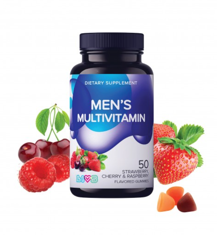 Livs Men’s Multivitamin Gummies, Daily Energy, Immunity & Wellness Support, 50 Gummies