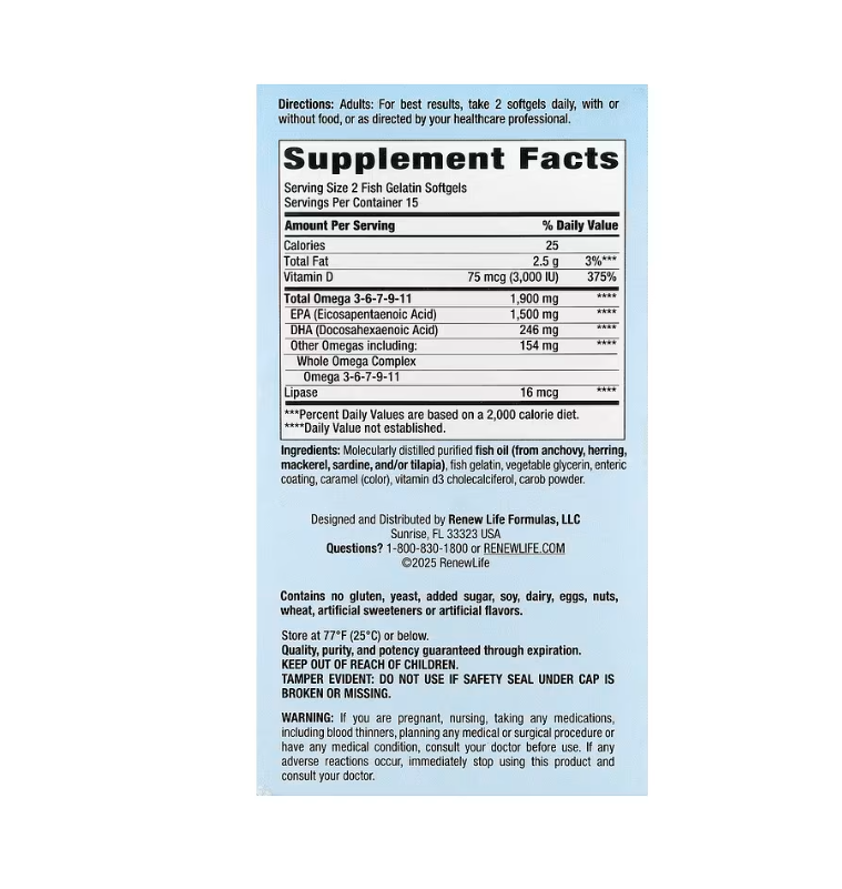 Renew Life Gold Super Critical Omega 60 Soft gels