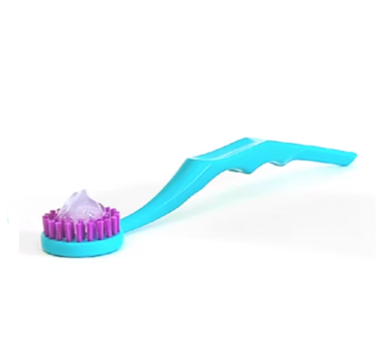 Tung Brush With Travel Cap (Blue) Deep Cleaning Tongue Brush for Fresh Breath & Oral Hygiene