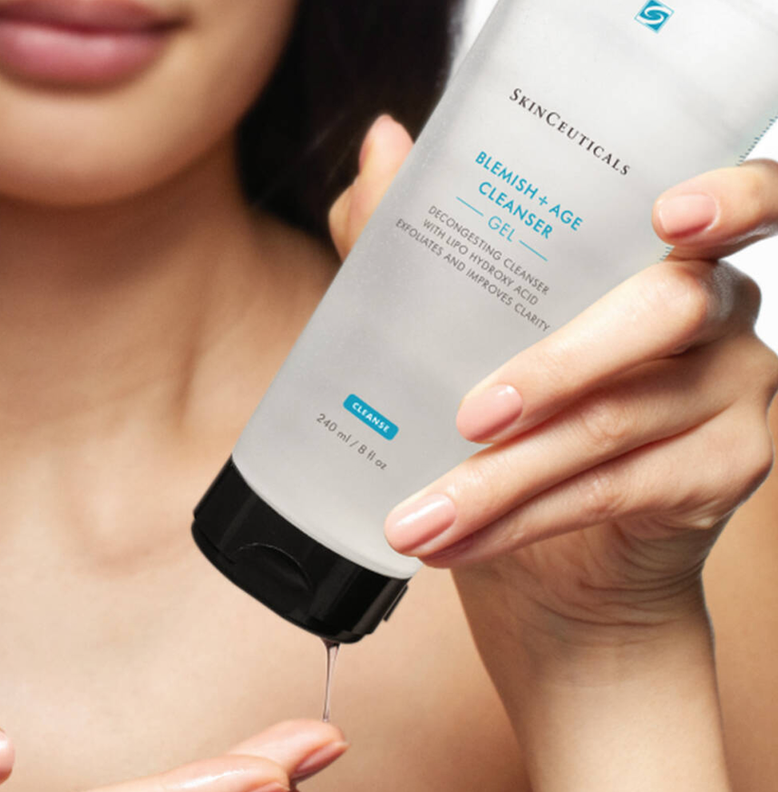 SkinCeuticals Blemish + Age Cleanser Gel 240ml Exfoliating Anti Aging & Acne Face Wash
