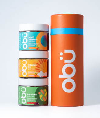 أوبو للبالغين مكمل متعدد الفيتامينات + فيتامين D3 + بروبيوتيك بدون سكر حزمة السفر