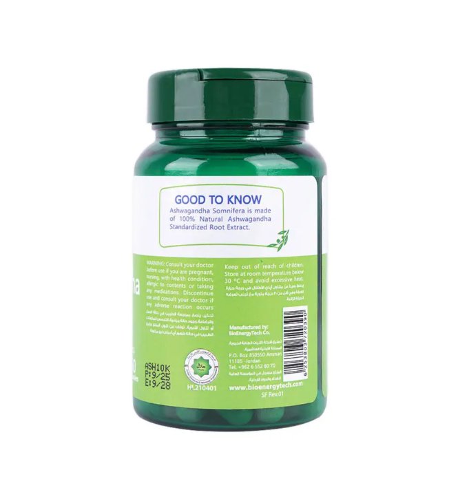 Bio Energy Tech Ashwagandha Somnifera 60 Capsules