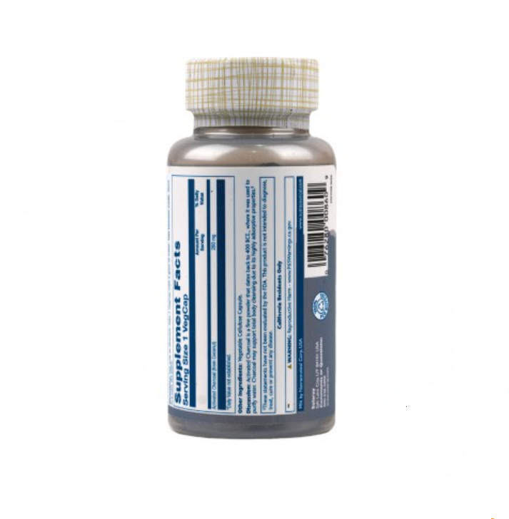 Solaray Activated Charcoal 280 mg – Digestive Detox Support, 90 VegCaps