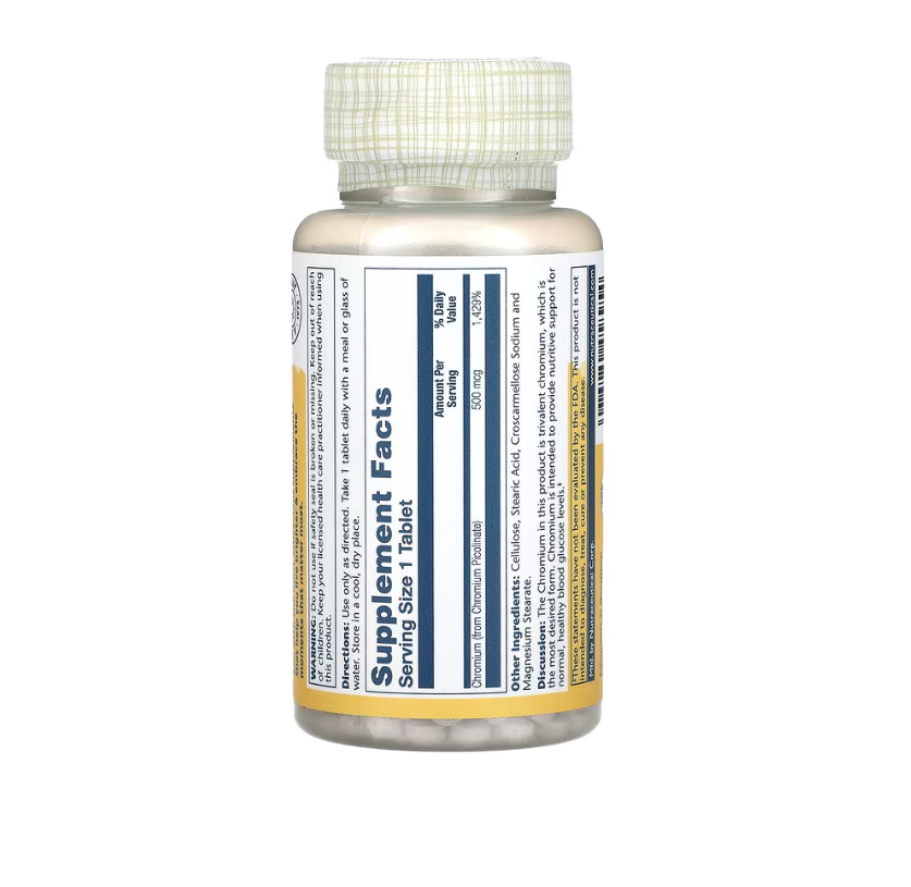 Solaray Chromium Picolinate 500 mcg, 60 Tablets