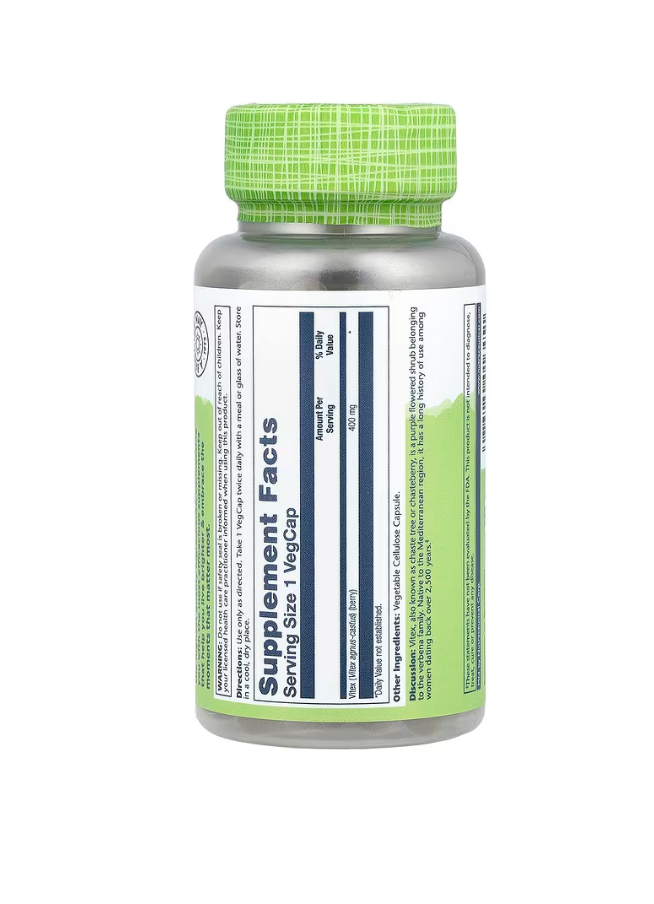 Solaray Vitex 400mg 100 Veg Capsules