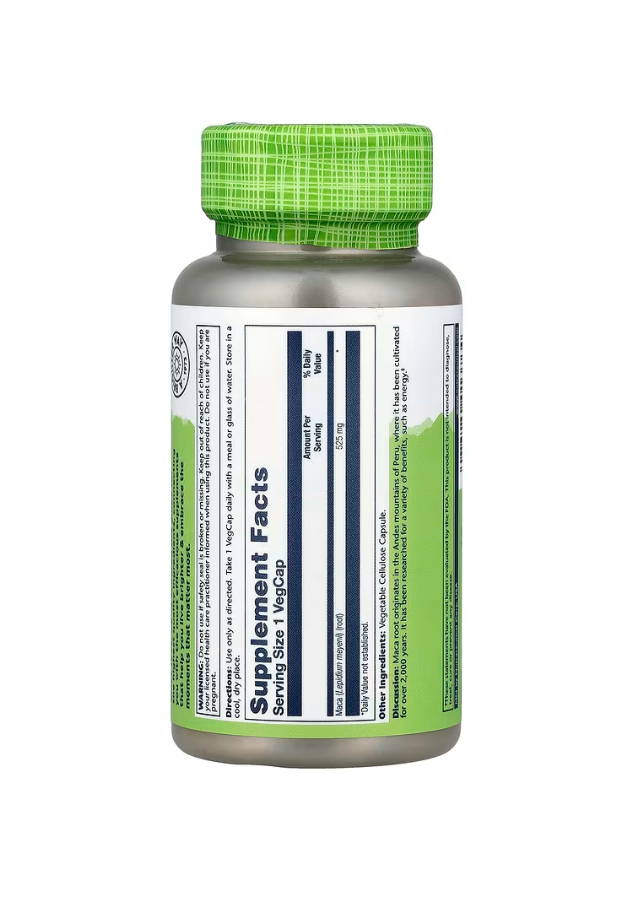 Solaray Maca root 525mg 100 Veg Capsules
