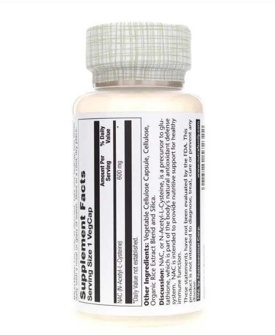 Solaray NAC N-Acetyl L-Cysteine 600mg Antioxidant & Liver Support  60 VegCaps
