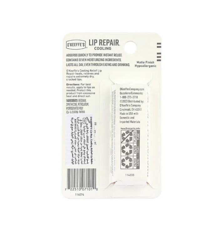 O'Keeffe's Lip Repair Cooling Stick 4.25 G