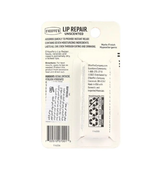 O'Keeffe's Lip Repair - Original Unscented Stick 4.25 G