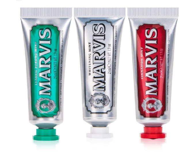 معجون أسنان  بثلاث نكهات بحجم السفر