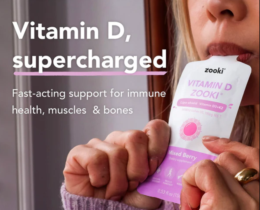 Zooki Vitamin D3 + K2 Liquid Supplement Mixed Berry 14x10 Ml High Absorption Sachets
