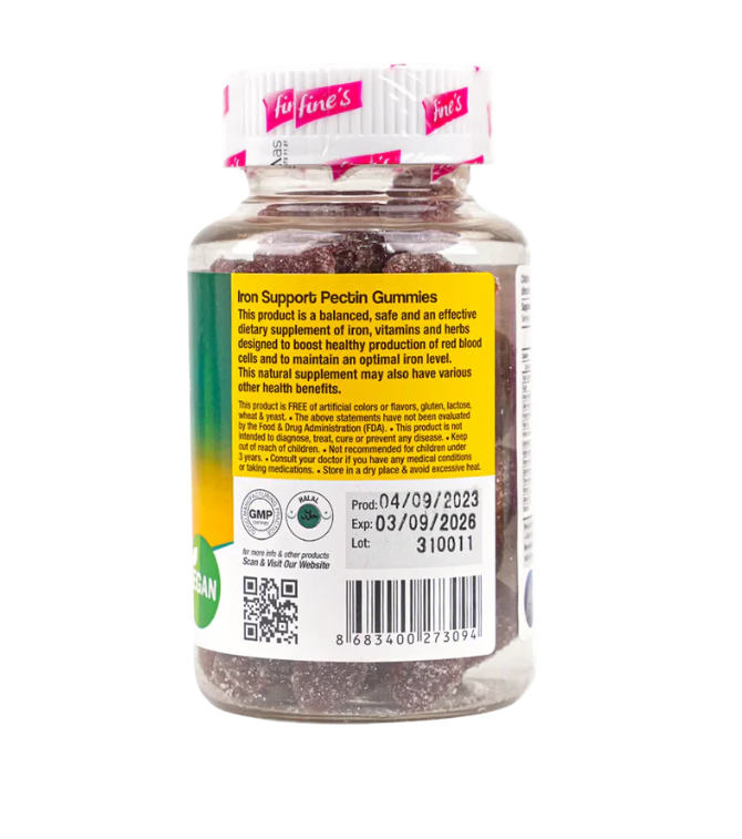 فاينز مدعم بالحديد 60 حلوى للأطفال قابلة للمضغ