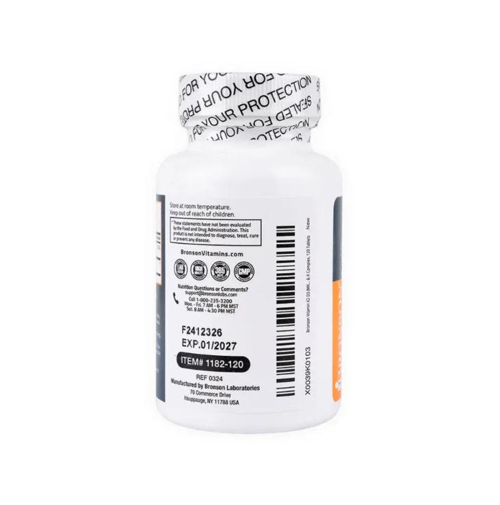 Bronson Vitamin K2 + D3 High Potency 120 Tablets