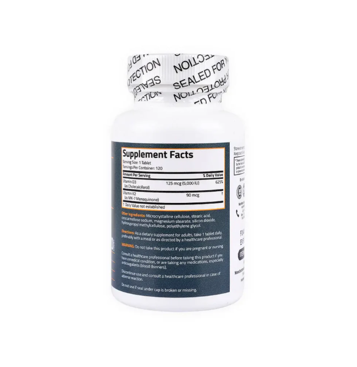Bronson Vitamin K2 + D3 High Potency 120 Tablets