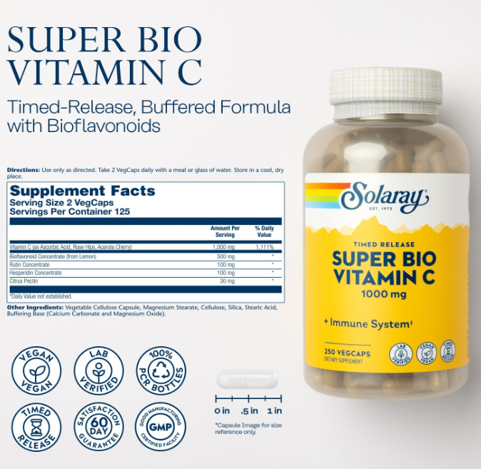 Solaray Super Bio C buffered 100 Capsules