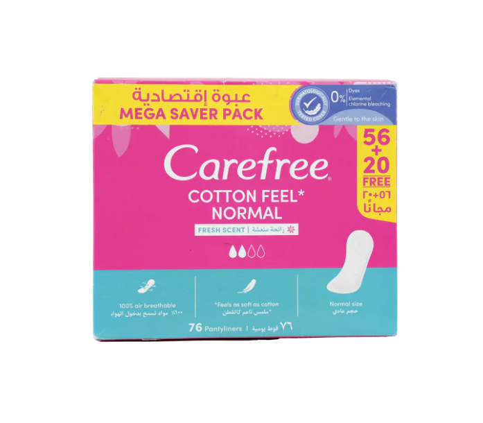 Carefree Cotton Fresh Panty Liners 56 + 20 Free