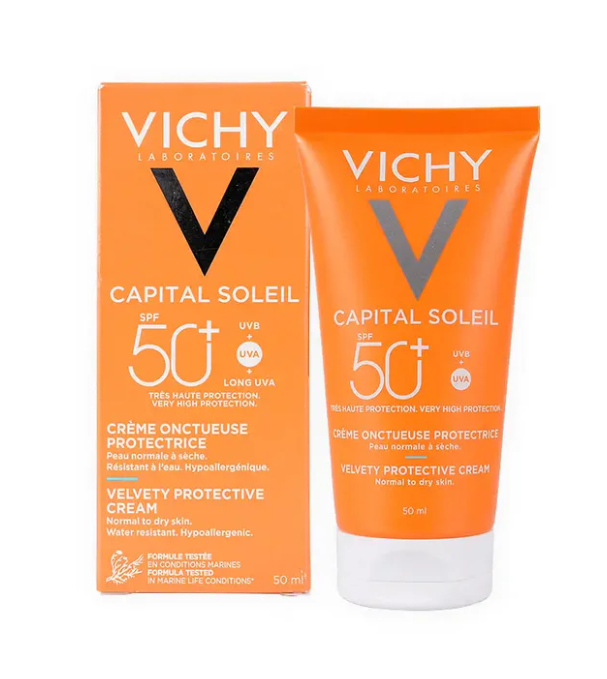Vichy Capital Soleil Velvety Protective Cream 50ml (Normal to Dry Skin)