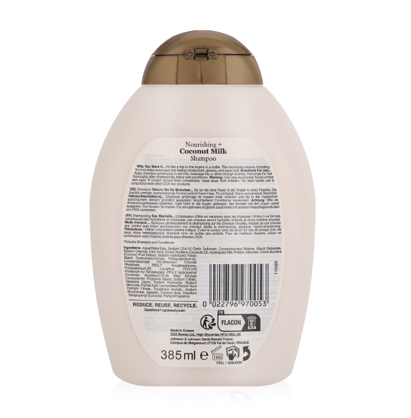 OGX Nourishing+ Coconut Milk Shampoo 385ml
