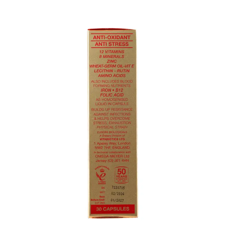 Omega H3 Multivitamin & Mineral Formula with Ginseng  30 Capsules