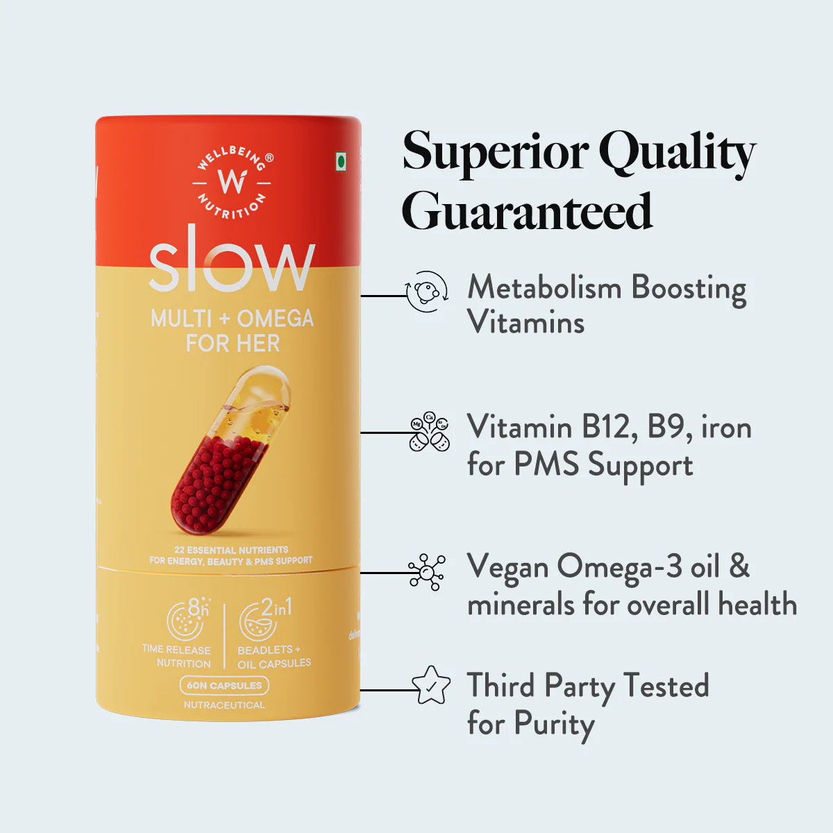 Wellbeing Nutrition Slow Multi + Omega For Her 60 Capsules